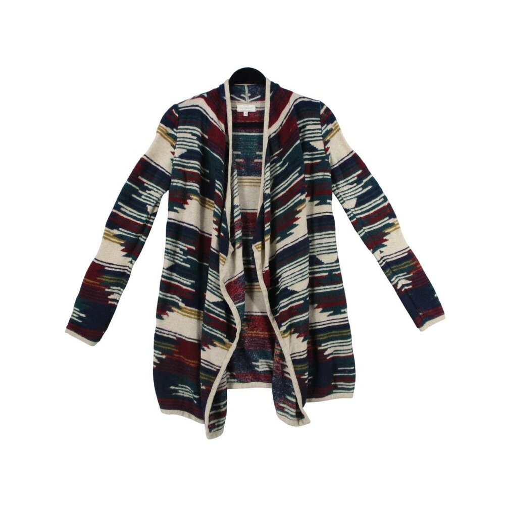Lucky‎ Brand Womens Aztec Southwestern Open Front Cardigan Sweater Size XS